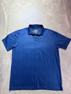 Bogey Bros Golf Co Mens XL Potty Mouth Performance Polo Shirt Blue Censored